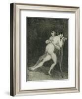 Erotic Couple on a Chair, c.1880-Suzanne Valadon-Framed Giclee Print