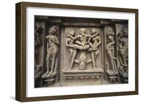 Erotic Images on Exterior of Kandariya Mahadeva Temple-null-Framed Photographic Print