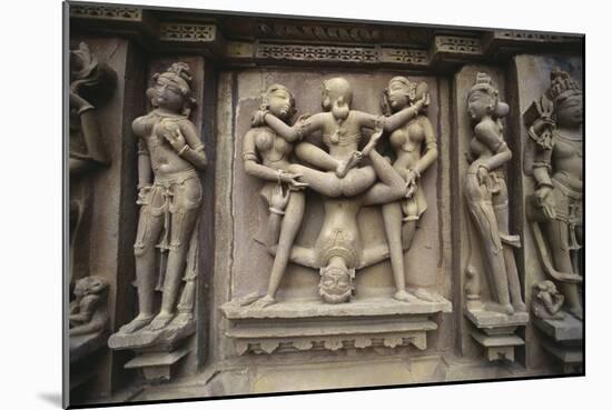 Erotic Images on Exterior of Kandariya Mahadeva Temple-null-Mounted Photographic Print