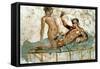 Erotic mural, Pompeii, Italy. Artist: Unknown-Unknown-Framed Stretched Canvas