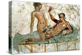 Erotic mural, Pompeii, Italy. Artist: Unknown-Unknown-Stretched Canvas