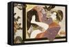 Erotic Scene Eishi School-null-Framed Stretched Canvas