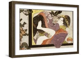 Erotic Scene Eishi School-null-Framed Giclee Print