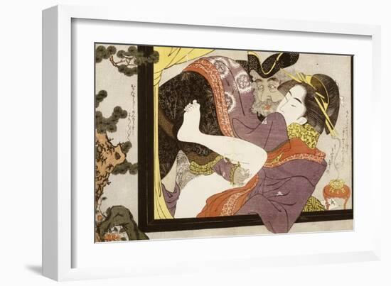 Erotic Scene Eishi School-null-Framed Giclee Print