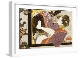 Erotic Scene Eishi School-null-Framed Giclee Print