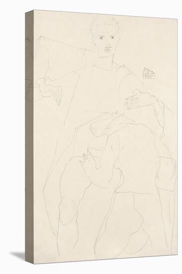 Erotic Scene (Self-Portrait); Erotische Szene (Selbstportrat), 1911-Egon Schiele-Stretched Canvas