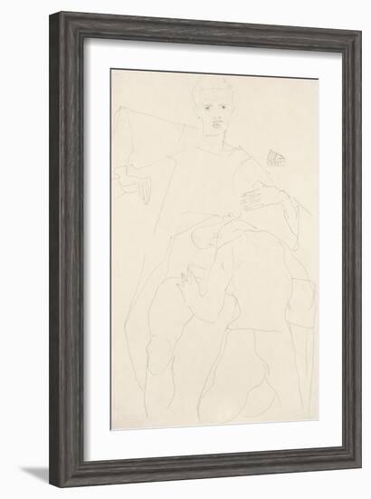 Erotic Scene (Self-Portrait); Erotische Szene (Selbstportrat), 1911-Egon Schiele-Framed Giclee Print