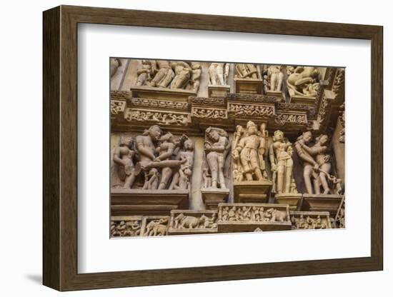 Erotic Sculptures of Khajuraho, Madhya Pradesh, India-Jagdeep Rajput-Framed Photographic Print