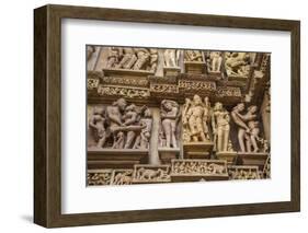 Erotic Sculptures of Khajuraho, Madhya Pradesh, India-Jagdeep Rajput-Framed Photographic Print