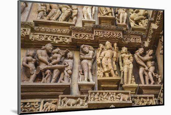 Erotic Sculptures of Khajuraho, Madhya Pradesh, India-Jagdeep Rajput-Mounted Photographic Print