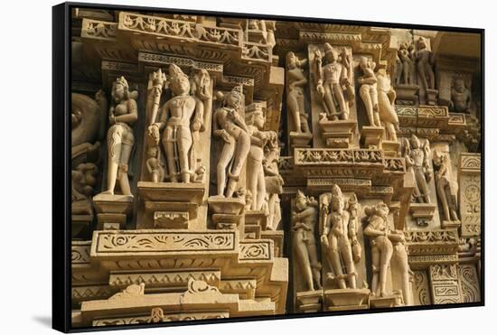 Erotic Sculptures of Khajuraho, Madhya Pradesh, India-Jagdeep Rajput-Framed Stretched Canvas