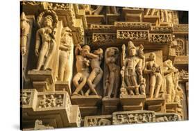 Erotic Sculptures of Khajuraho, Madhya Pradesh, India-Jagdeep Rajput-Stretched Canvas