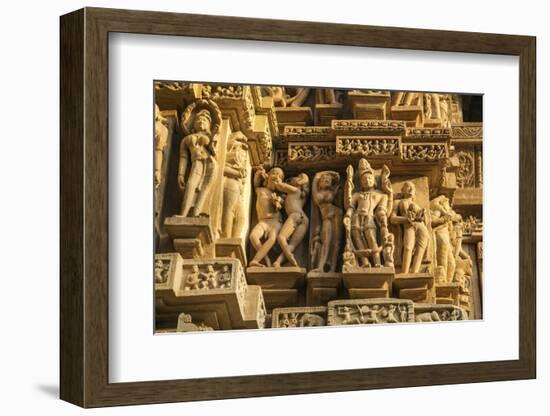 Erotic Sculptures of Khajuraho, Madhya Pradesh, India-Jagdeep Rajput-Framed Photographic Print