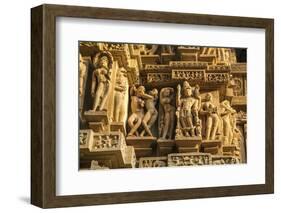 Erotic Sculptures of Khajuraho, Madhya Pradesh, India-Jagdeep Rajput-Framed Photographic Print