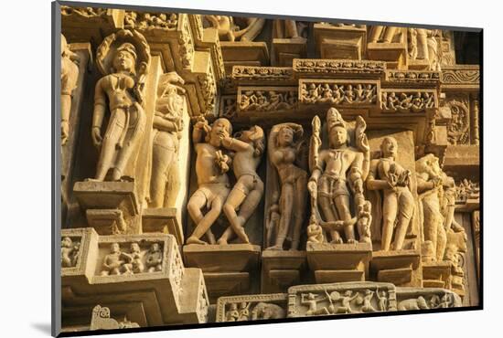 Erotic Sculptures of Khajuraho, Madhya Pradesh, India-Jagdeep Rajput-Mounted Photographic Print