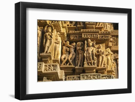 Erotic Sculptures of Khajuraho, Madhya Pradesh, India-Jagdeep Rajput-Framed Premium Photographic Print