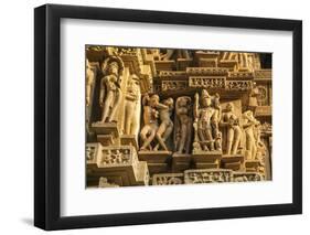 Erotic Sculptures of Khajuraho, Madhya Pradesh, India-Jagdeep Rajput-Framed Premium Photographic Print