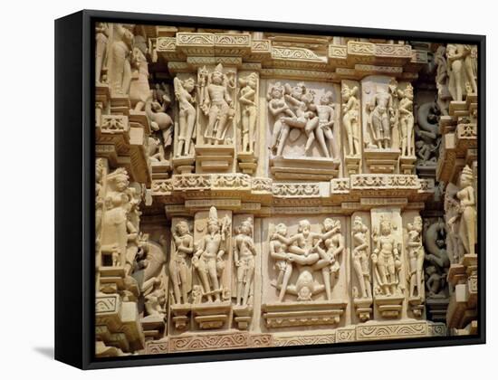 Erotic Sculptures on the West Side, Madhya Pradesh State, India-Richard Ashworth-Framed Stretched Canvas