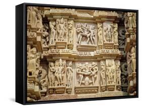 Erotic Sculptures on the West Side, Madhya Pradesh State, India-Richard Ashworth-Framed Stretched Canvas