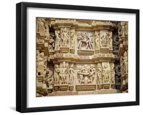 Erotic Sculptures on the West Side, Madhya Pradesh State, India-Richard Ashworth-Framed Photographic Print