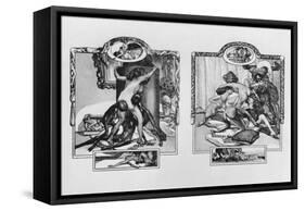 Erotic Vignettes, Illustration to 'Genre Pictures of our Time', Text by Crebillon the Younger-Franz Von Bayros-Framed Stretched Canvas