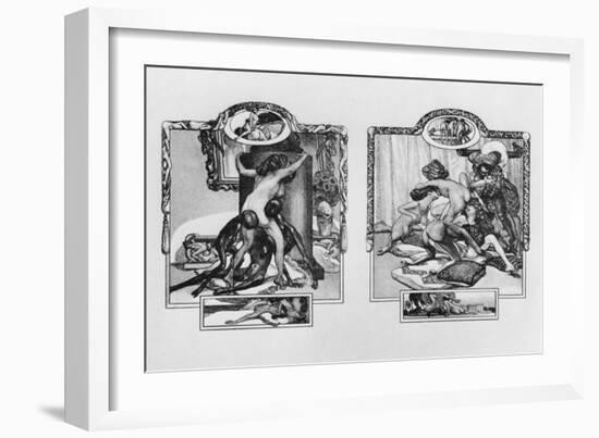 Erotic Vignettes, Illustration to 'Genre Pictures of our Time', Text by Crebillon the Younger-Franz Von Bayros-Framed Giclee Print