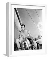 Errol Flynn Relaxing on His Yacht, October 20, 1937-null-Framed Photo