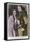 Erroll Flynn as Robin and Olivia de Havilland as Maid Marian in "The Adventures of Robin Hood" 1938-null-Framed Stretched Canvas