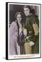 Erroll Flynn as Robin and Olivia de Havilland as Maid Marian in "The Adventures of Robin Hood" 1938-null-Framed Stretched Canvas