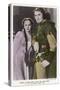 Erroll Flynn as Robin and Olivia de Havilland as Maid Marian in "The Adventures of Robin Hood" 1938-null-Stretched Canvas