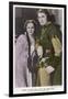 Erroll Flynn as Robin and Olivia de Havilland as Maid Marian in "The Adventures of Robin Hood" 1938-null-Framed Art Print