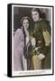 Erroll Flynn as Robin and Olivia de Havilland as Maid Marian in "The Adventures of Robin Hood" 1938-null-Framed Stretched Canvas