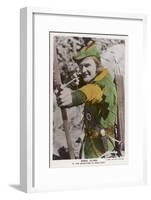 Erroll Flynn in "The Adventures of Robin Hood" 1938-null-Framed Art Print