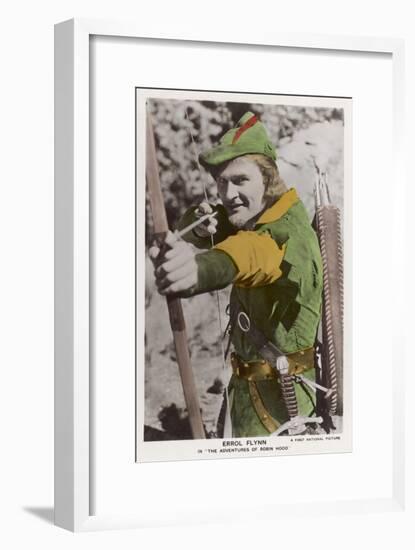 Erroll Flynn in "The Adventures of Robin Hood" 1938-null-Framed Art Print