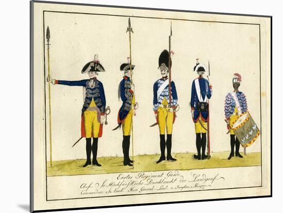 Erstes Regiment Garde, C.1784-J. H. Carl-Mounted Giclee Print
