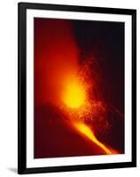 Eruption and Lava Flow from the Monti Calcarazzi Fissure, Mt. Etna in 2001, Sicily, Italy-Robert Francis-Framed Photographic Print