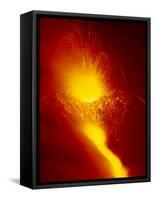 Eruption and Lava Flow from the Southern Flank of Mt. Etna in 2001, Italy-Robert Francis-Framed Stretched Canvas