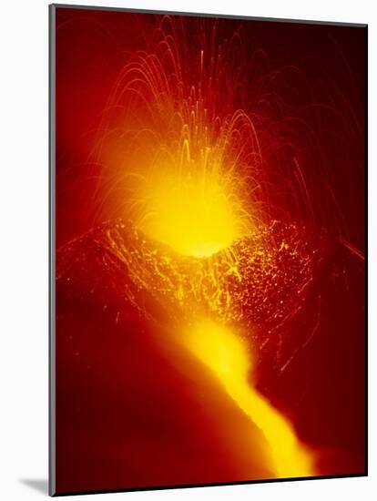 Eruption and Lava Flow from the Southern Flank of Mt. Etna in 2001, Italy-Robert Francis-Mounted Photographic Print