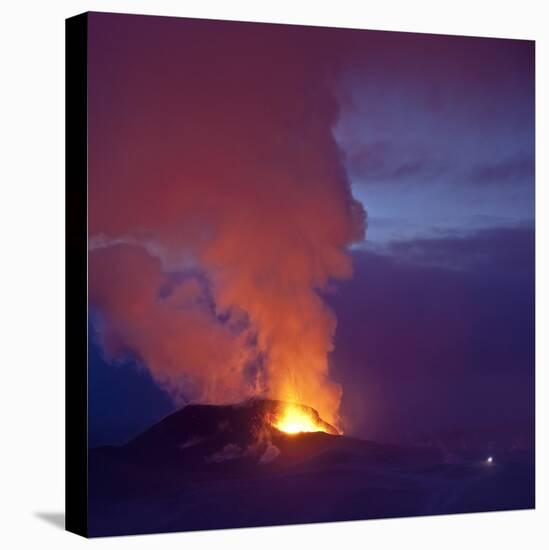Eruption at Eyjafjallajokull glacier-null-Stretched Canvas
