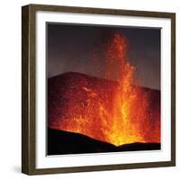 Eruption at Eyjafjallajokull glacier-null-Framed Photographic Print