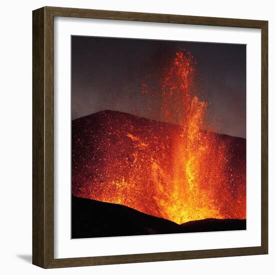 Eruption at Eyjafjallajokull glacier-null-Framed Photographic Print