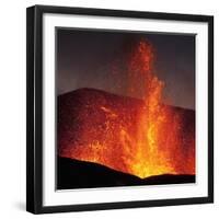 Eruption at Eyjafjallajokull glacier-null-Framed Photographic Print