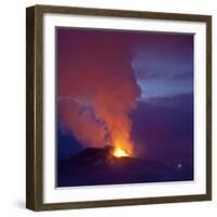 Eruption at Eyjafjallajokull glacier-null-Framed Photographic Print