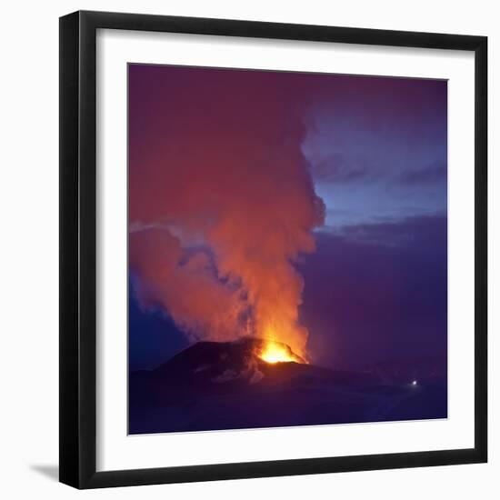 Eruption at Eyjafjallajokull glacier-null-Framed Photographic Print