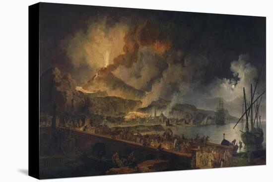 Eruption du Vésuve et vue de Portici-Pierre Jacques Volaire-Stretched Canvas