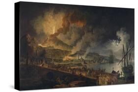 Eruption du Vésuve et vue de Portici-Pierre Jacques Volaire-Stretched Canvas