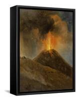 Eruption du Vésuve, la nuit-Achille Etna Michallon-Framed Stretched Canvas