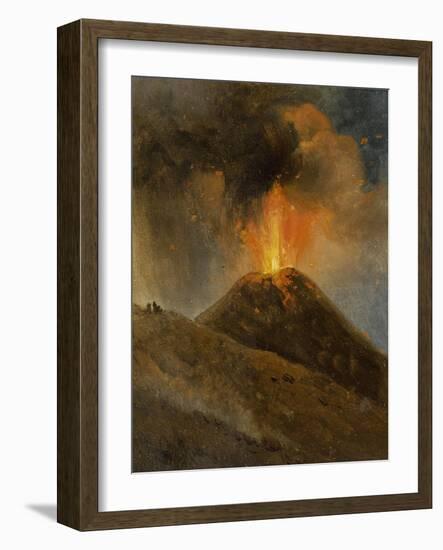 Eruption du Vésuve, la nuit-Achille Etna Michallon-Framed Giclee Print