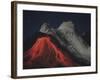 Eruption of Natrocarbonatite Lava Flows from Hornito at Ol Doinyo Lengai Volcano, Tanzania, Africa-Stocktrek Images-Framed Photographic Print