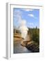 Eruption of Riverside Geyser Seen from Firehole River Bridge-Eleanor Scriven-Framed Photographic Print